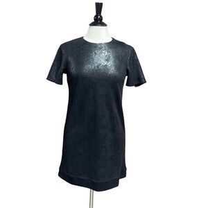 Harper Wren Black Snakeskin Faux Leather Dress Size XS NEW